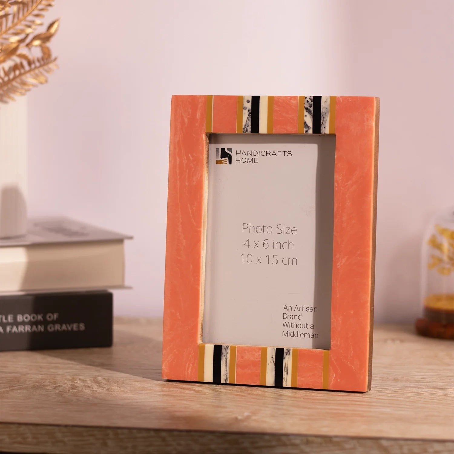 Picture Frame Ink Marble Collection Resin Inlay Peach – 4x6 & 5x7"