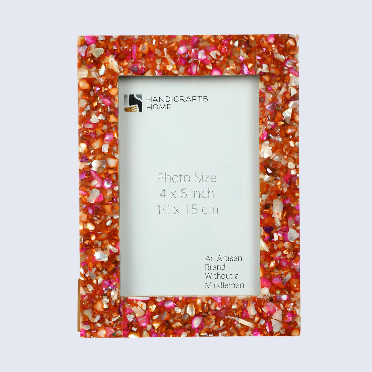 Mother of Pearl & Resin Inlay Picture Frame | Crush Collection | 4 Colors | Fits 4x6 Photos