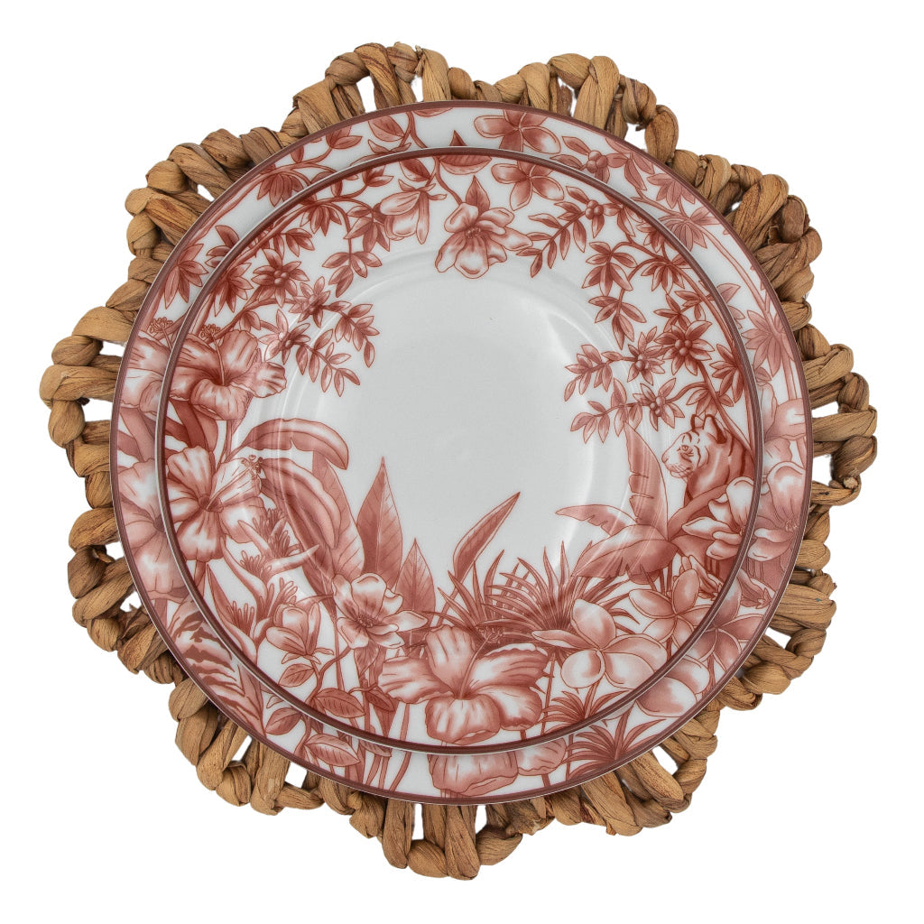 Scalloped Natural Rattan Charger - Set of 4